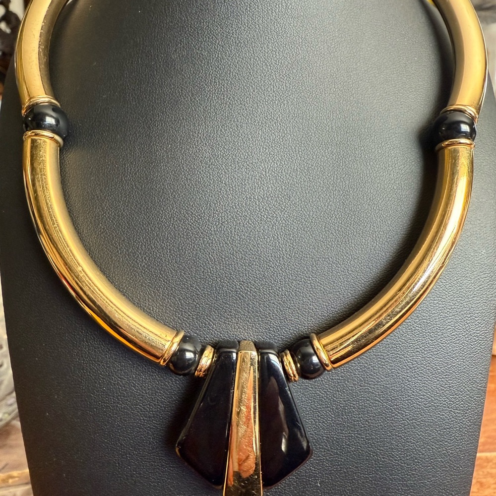 Vintage Gold Tone and black Kenneth Jay Lane for Avon